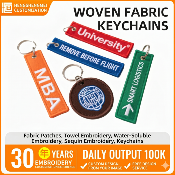 Factory - customized embroidered keychains, cloth patches, computer - embroidered badges, towel - embroidered Velcro patches, embroidered shoulder badges