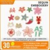 Starfish sequin - embroidered cloth patches, three - dimensional sequin - embroidered marine creature badges, self - adhesive patches with backing glue, accessories