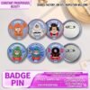 Custom - made embroidered badges (ba ji), tin - plated iron lapel pins, anime - themed peripherals, circular lapel pins for anime convention support, cultural and creative tin - plated iron badges