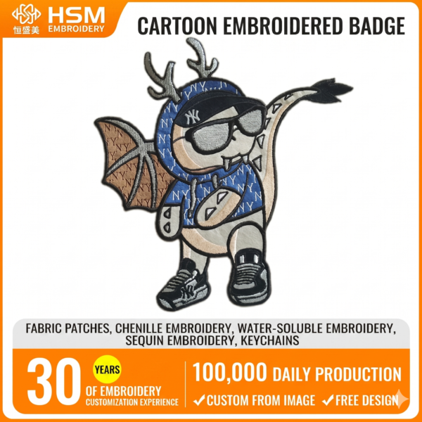 Factory - customized embroidered badges, three - dimensional embroidery labels, clothing patch stickers, logo computer - embroidered labels, irregularly - shaped embroidered cloth patches