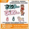 Cross - border customization of colorful animal embroidered cloth patches, cartoon pony patch stickers, embroidered labels, and irregularly shaped edge - stitched cloth patches available for made - to - order.